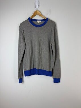 Club Monaco Gray Sweater with Blue Trim